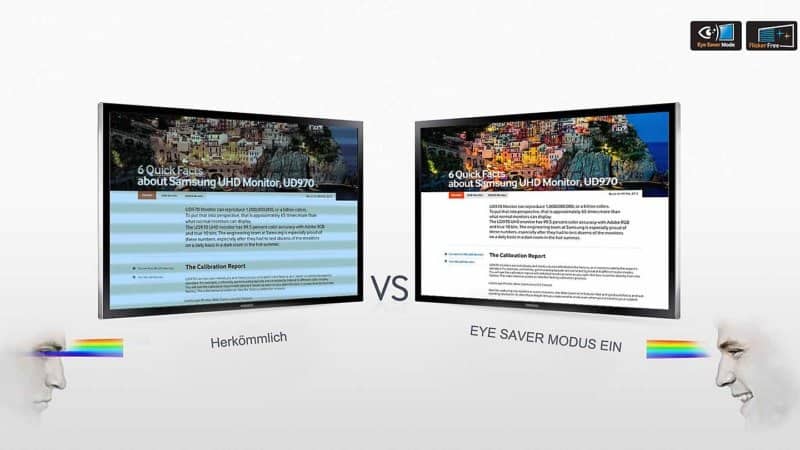 Samsung U28E590D Test - Beschreibung Eye Saver-Modus